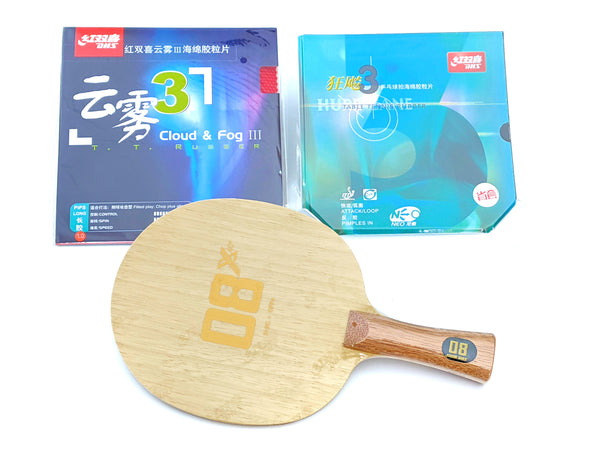Pre-Assembled Table Tennis Racket DHS 08X + H3 NEO Provincial + Cloud Fog For Choppers