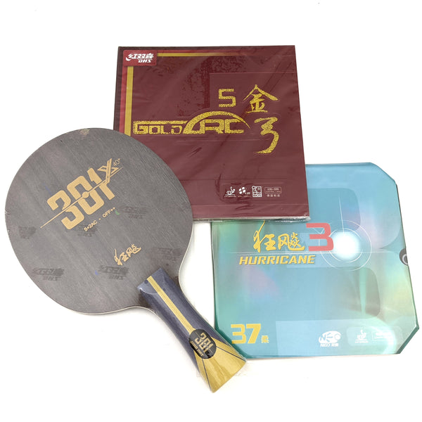 Assembled Table Tennis Racket DHS H301X + H3 Neo Soft + Gold Arc 5
