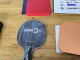 Penhold Pre-Assembled Table Tennis Racket DHS Pg3z + H3 + Sharping 2 Med Pimples