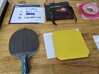 Penhold Pre-Assembled Table Tennis Racket DHS Pg3z + H3 + Sharping 2 Med Pimples